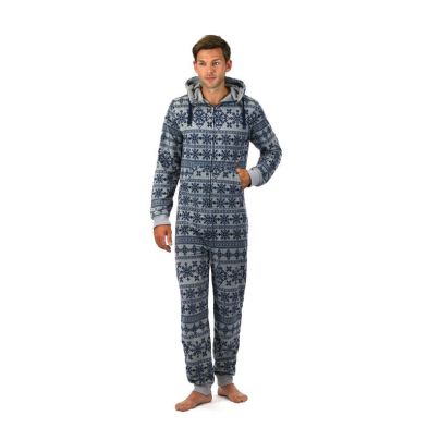 See more information about the Mens Printed Onesie With Hood Micro Fleece